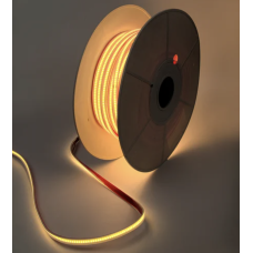 220 Voltu COB Led Lenta Silti Balta (3000k) 12w/m Ūdensdroša IP65 100 Metri Rullis